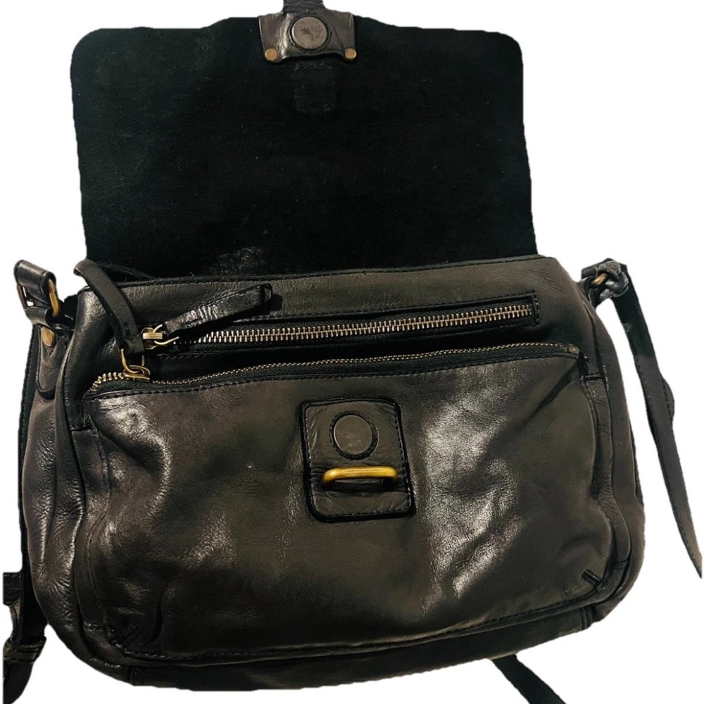 Harbour 2nd Smooth Leather Black “Love Rosi” Multi Compartments Crossbody Bag - Picture 8 of 14